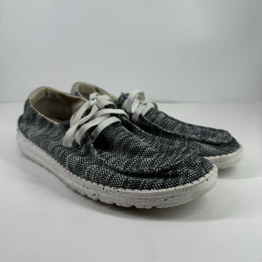 HEYDUDE Wendy Sox Women's US 9 Dark Grey Knit Casual Comfort Slip-On Moc Loafers - Picture 13 of 16